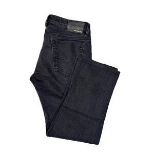 Diesel Viker Jeans 32x27 Stretch Black Denim Italy Hemmed